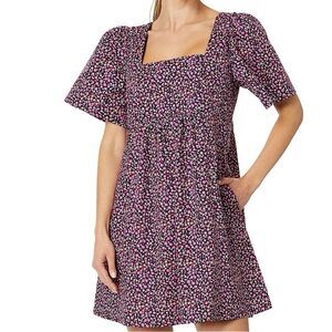 Draper James Mini Dress Floral Puff Sleeves & Pockets Size Small